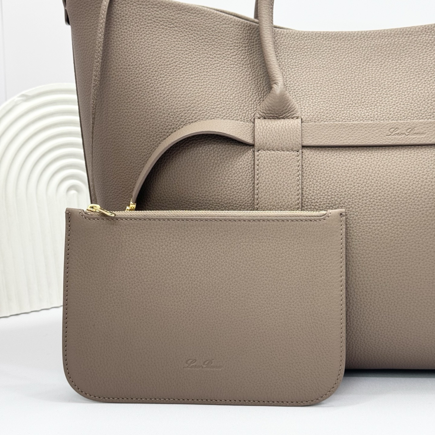 [TOP] Loro Piana Ghiera Shoer Bag 40 x 26 x 18  cm - Rocky Gray - 711 Luxury