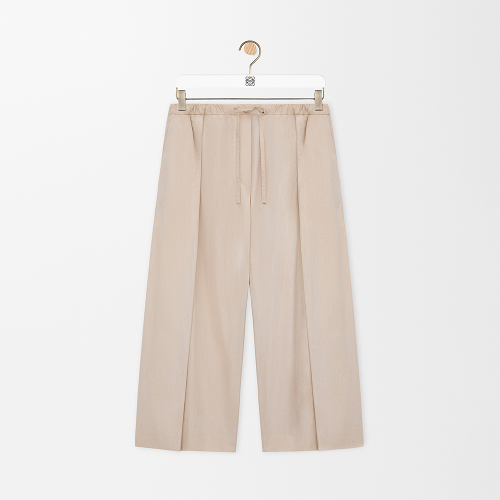 Loewe Cropped Elasticated Trousers in Cotton #384845