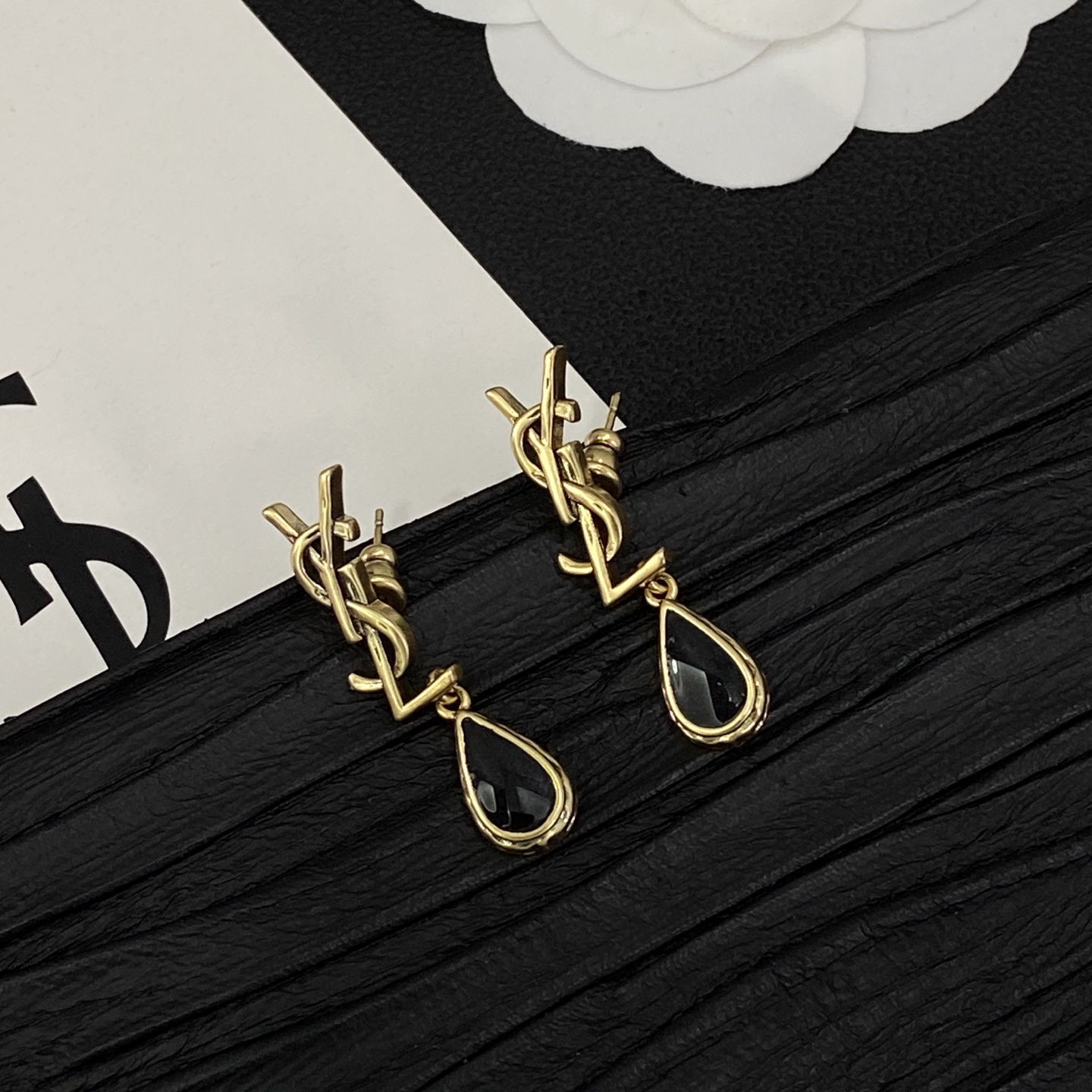 [TOP] Yves Saint Laurent YSL Earrings + Bracelet + Necklace Set - Gold - 711 Luxury