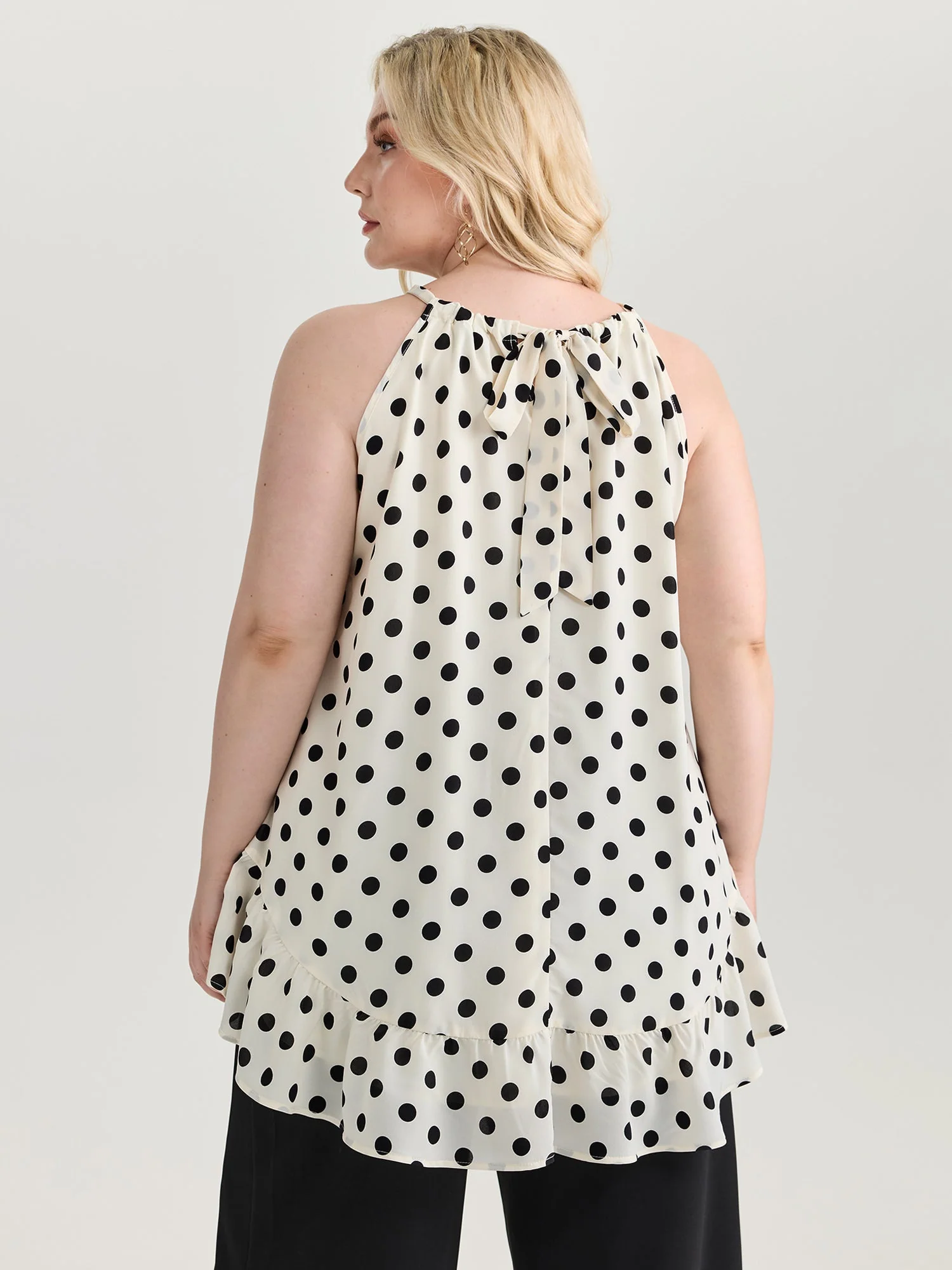 Polka Dot Charm Flowy Tank Top