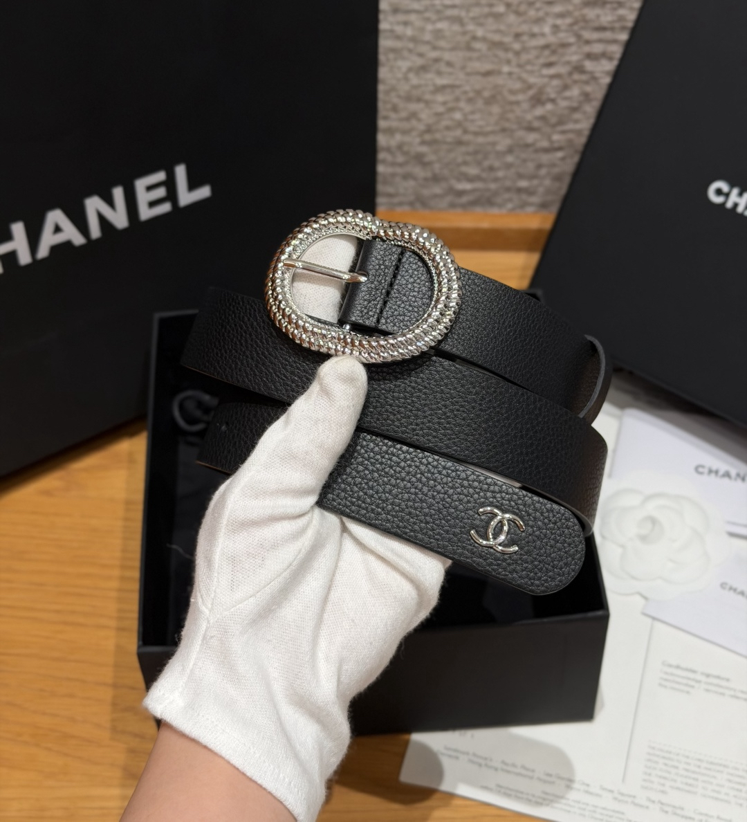 [TOP] CHANEL Cowhide Belt 3 cm - Black - 711 Luxury