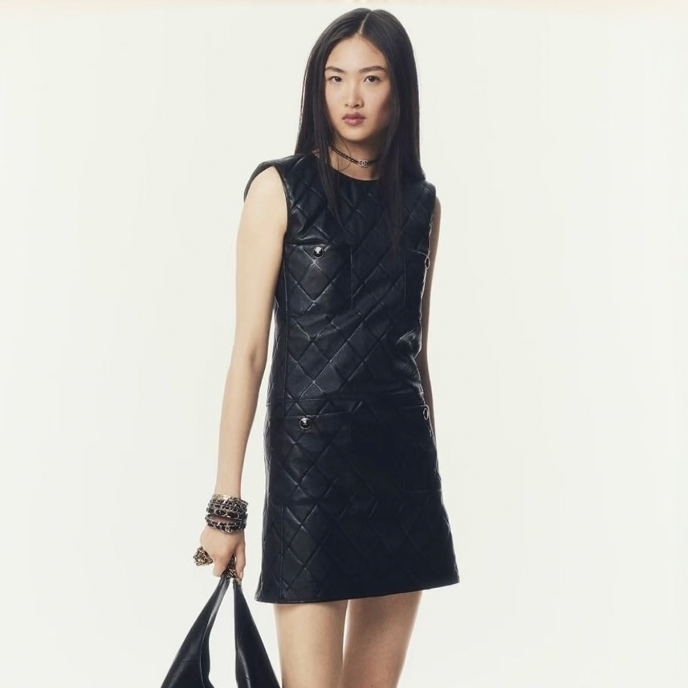 Chanel Diamond Check Sheepskin Sundress #383839