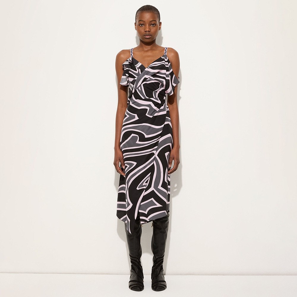 PUCCI Labirinto Print Asymmetrical Dress #385799
