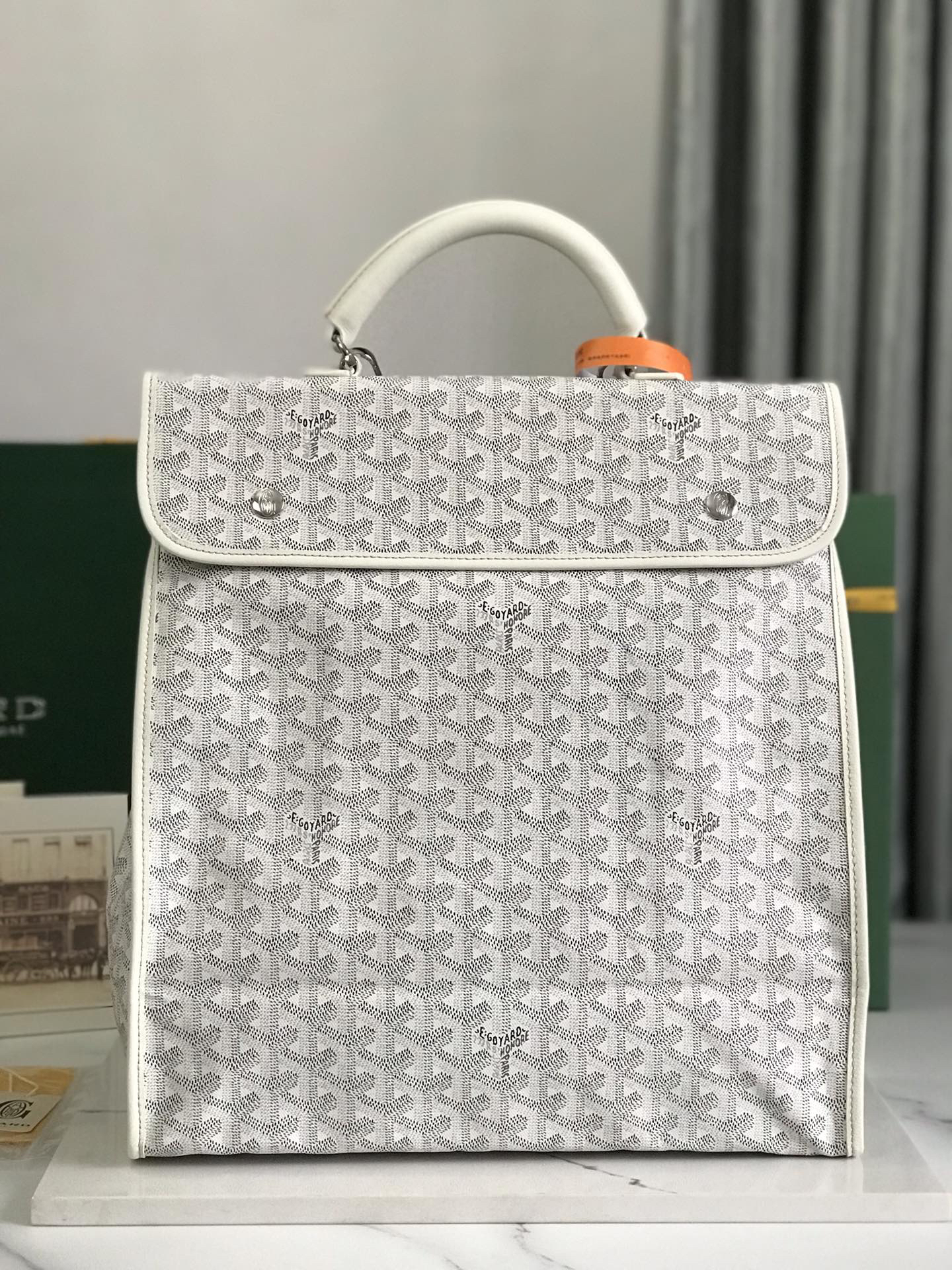 [TOP] Goyard Saint Léger Backpack 37x15x34cm - White - 711 Luxury