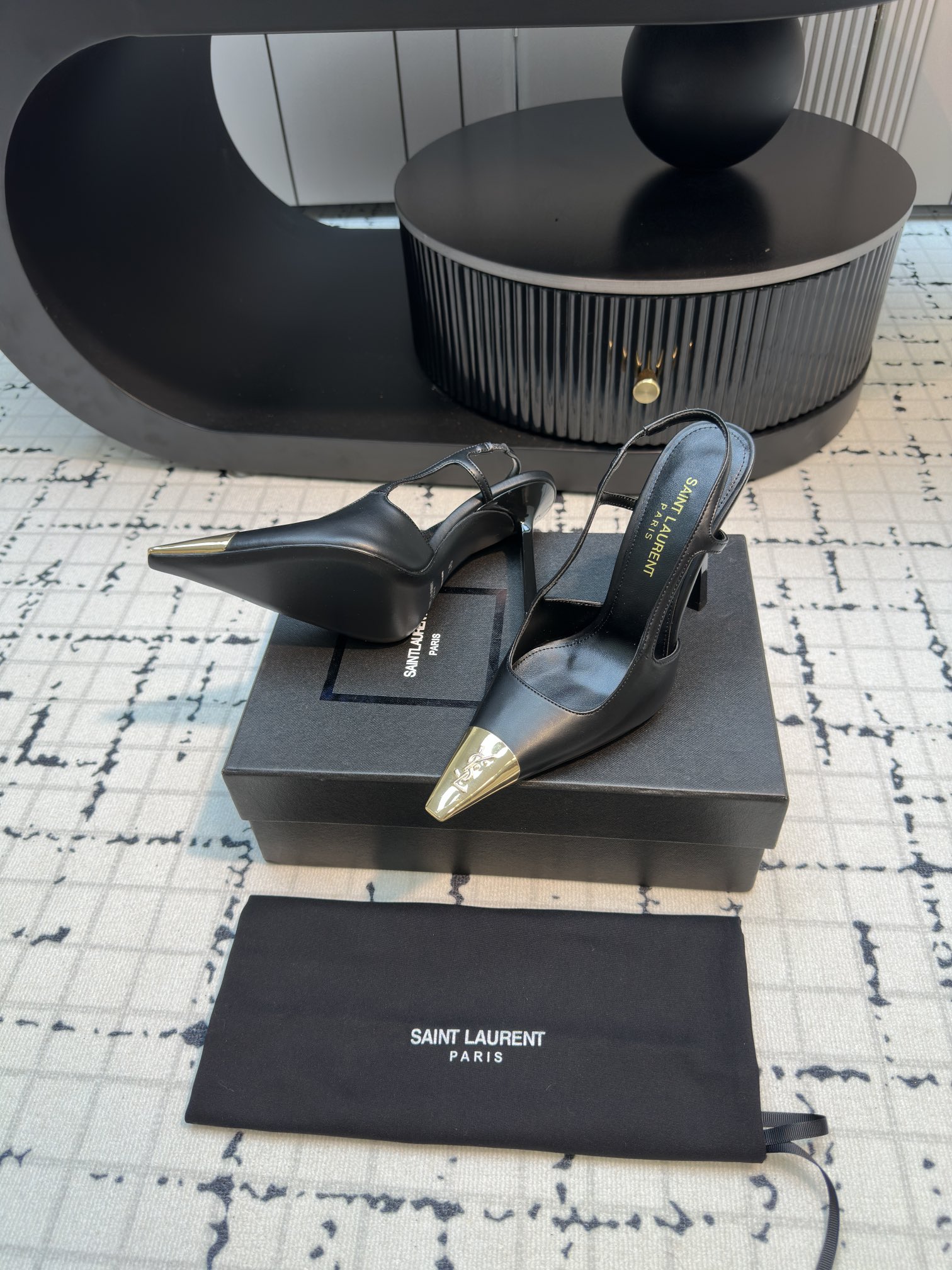 [TOP] Yves Saint Laurent YSL High Heels - Black - 711 Luxury