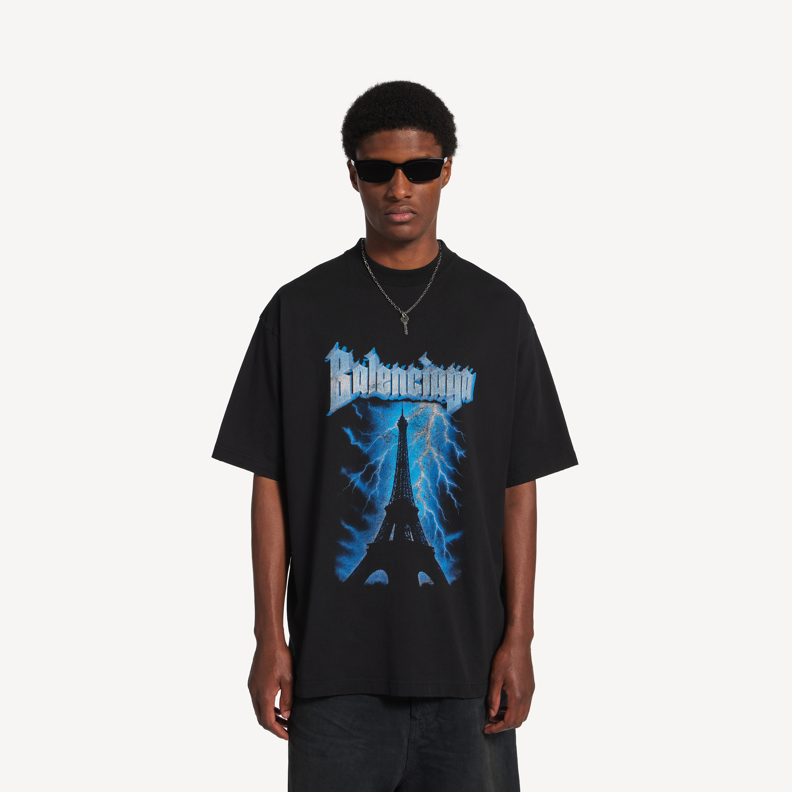 Balenciaga Clothing Balenciaga Top-quality Version Paris Thunderstorm Oversized T-shirt #394867 View 2 | Nigo Office