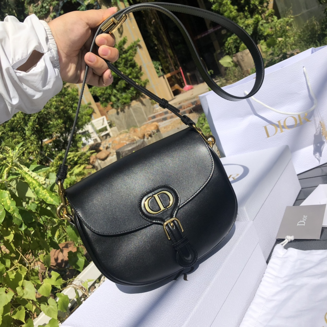 [TOP] Christian Dior Bobby Bag Cowhide 22x17x6cm - Black - 711 Luxury