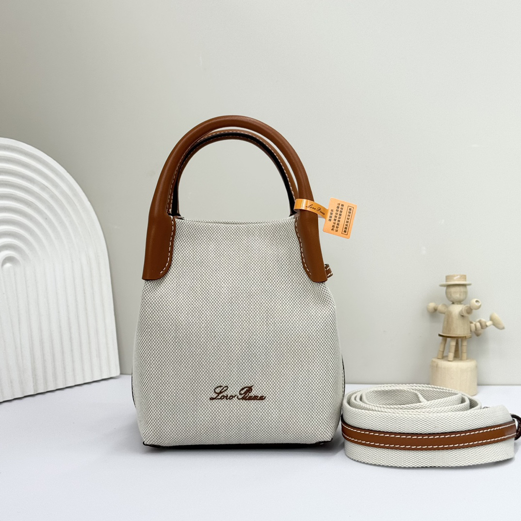 [TOP] Loro Piana Bale  Bag 13 x 13 x 16 cm - White - 711 Luxury