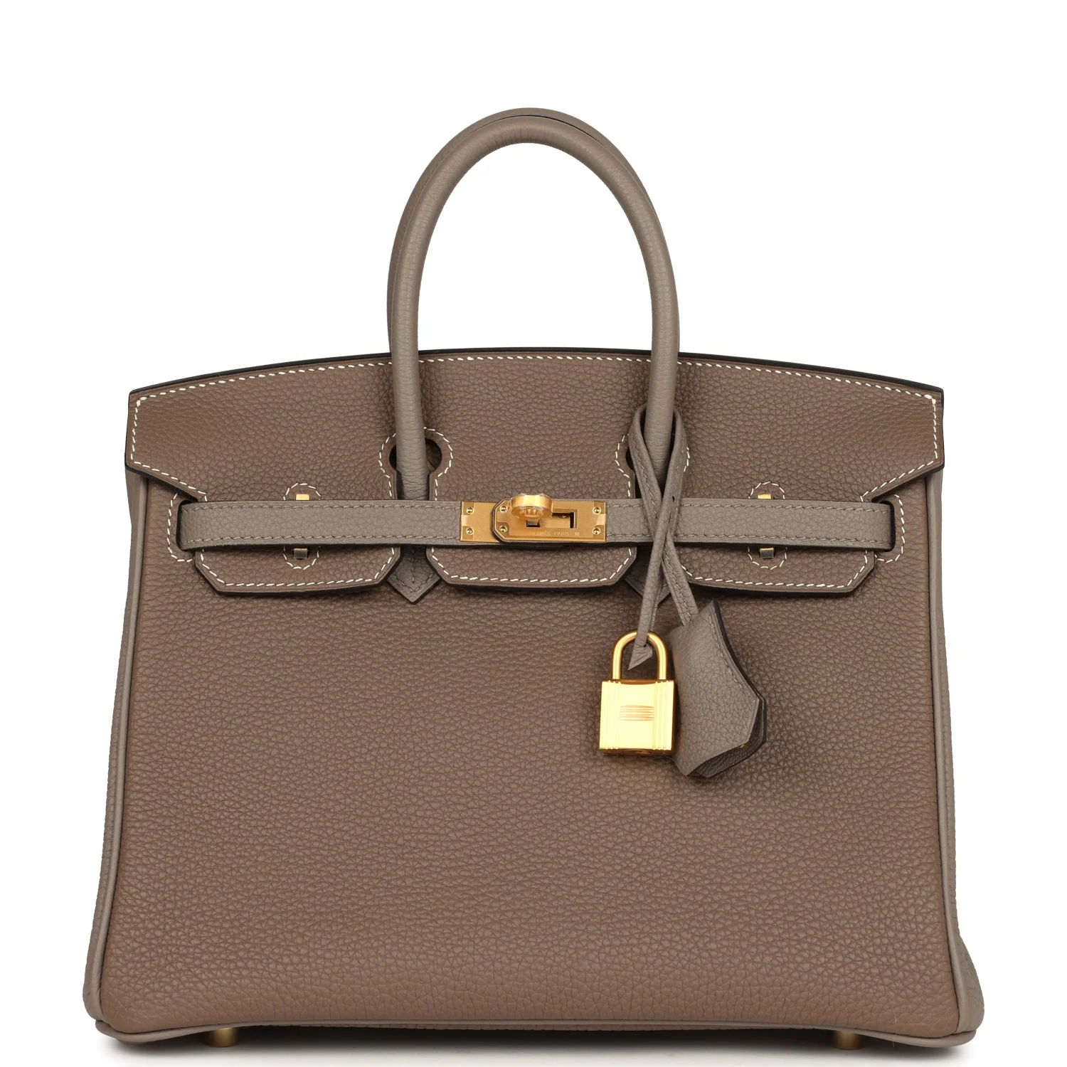 Hermes Special Order (HSS) BirkinEtoupe and Etain Togo Brushed Gold Hardware
