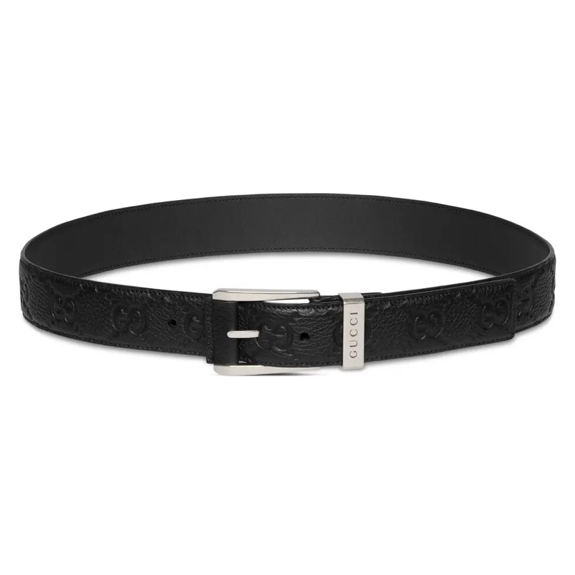 [TOP] GUCCI GG Belt Cowhide 3.5cm - Black - 711 Luxury