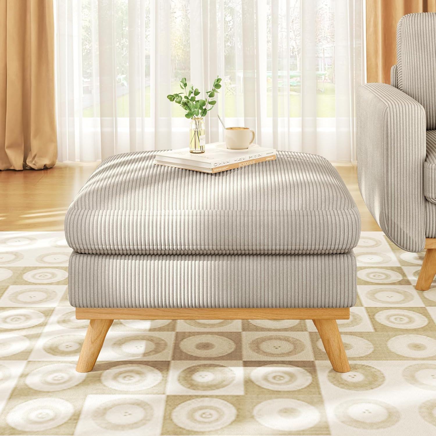 Vesgantti 172cm Loveseat Sofa Green, Comfy Corduroy Couch with Spring Cushion, 2 Seater Sofa with Solid Wood, Sofa Couch with Deep Seat, Sofa for Bedroom, Loveseat for Living Room, Green Office Couch