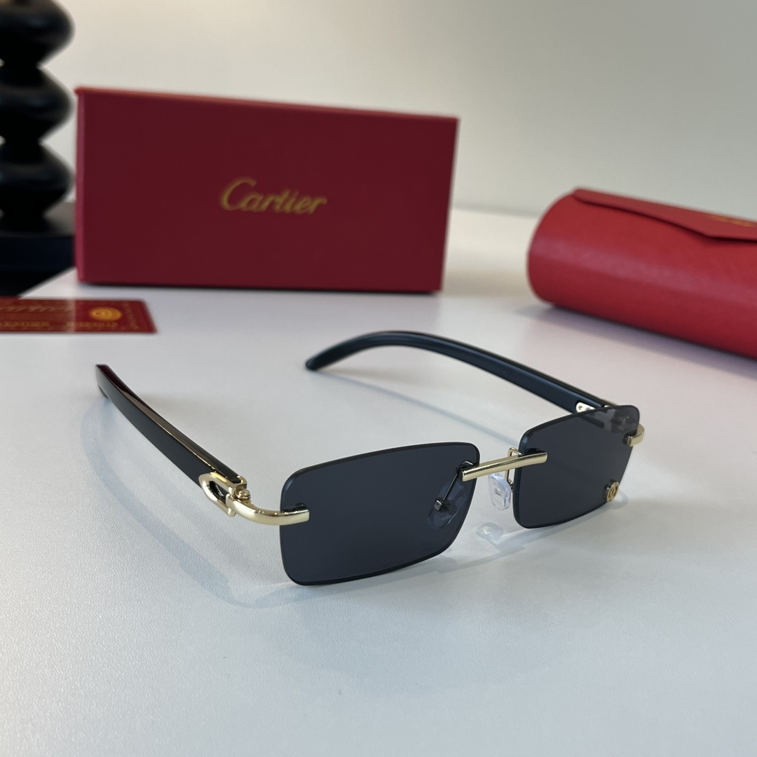 [TOP] Cartier Sunglasses - Black - 711 Luxury