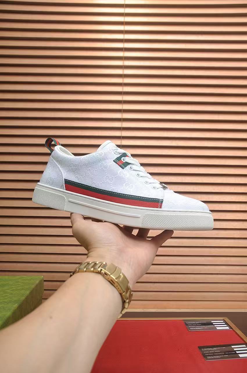 [TOP] GUCCI Men's Casual Sports Shoes - White - 711 Luxury