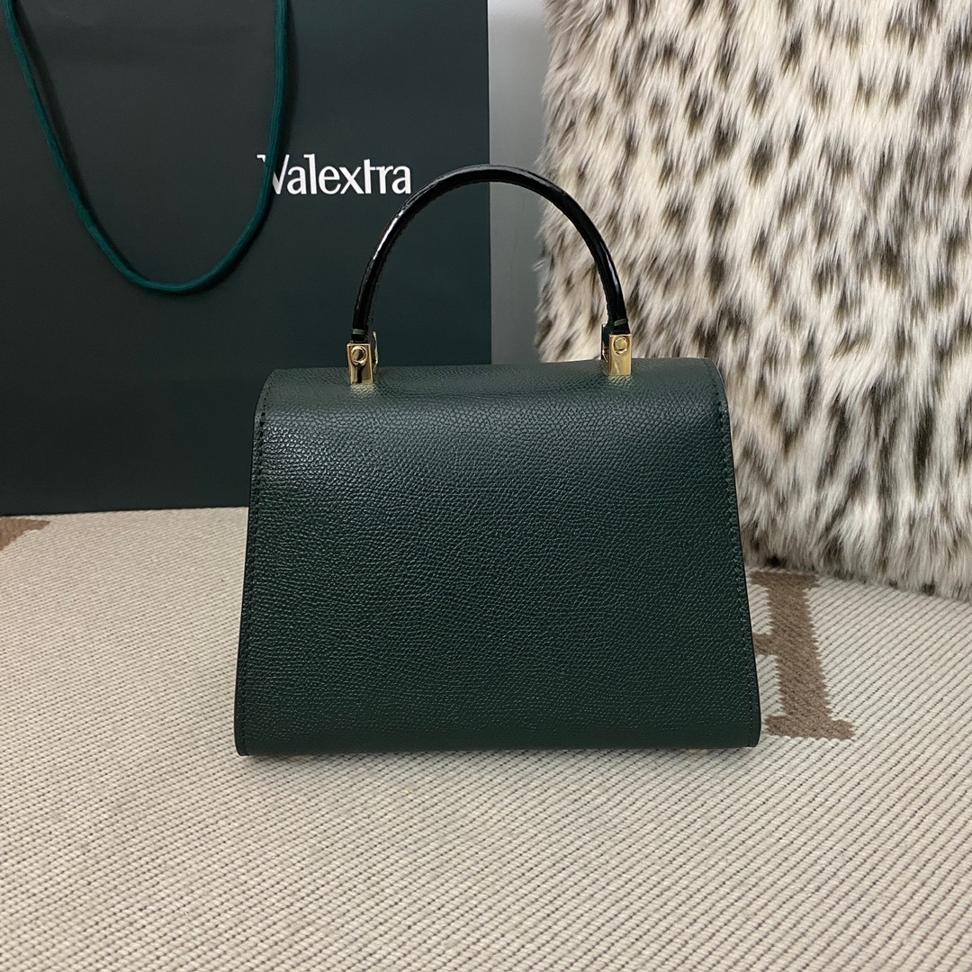 [TOP] VALEXTRA lside Bag 19.5x14x9.5cm - Dark Green - 711 Luxury