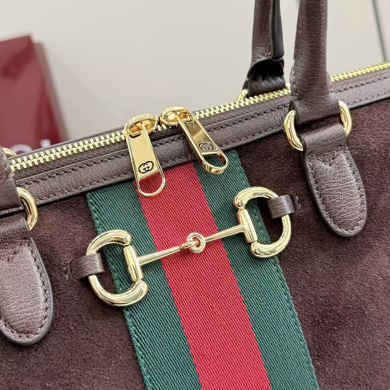 [TOP] GUCCI Borsetto Boston Bag 38.5x22.5x13cm - Brown - 711 Luxury