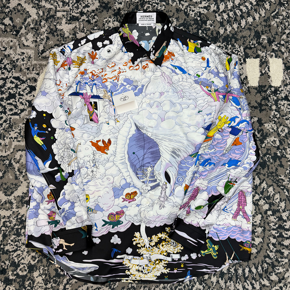 Designer Clothing Hermès Mulberry Silk Shirt #396207 | Nigo Office