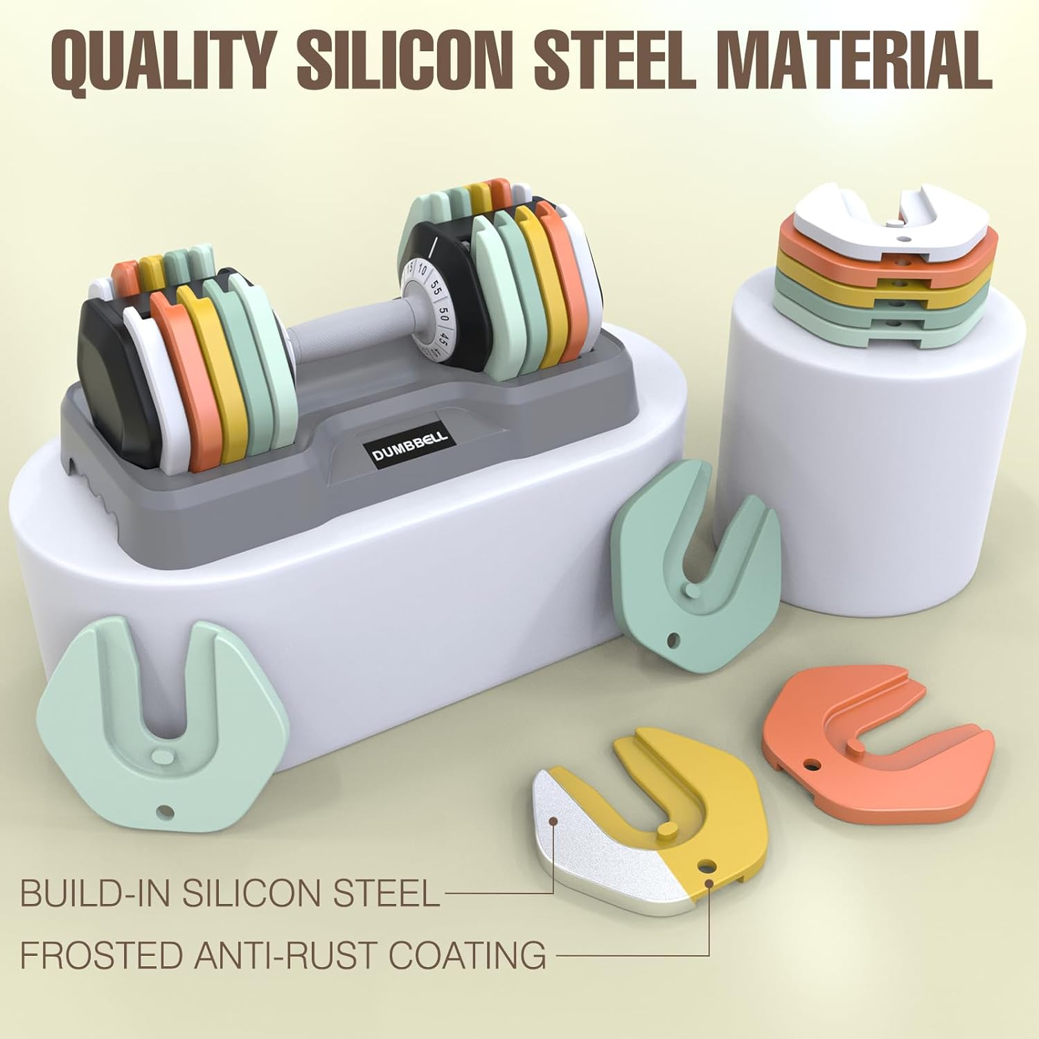 HYPATA 25/55 lbs Pair Adjustable Dumbbell Set, Adjust Dumbbell Weight for Exercises Pair Dumbbells for Men and Women in Home