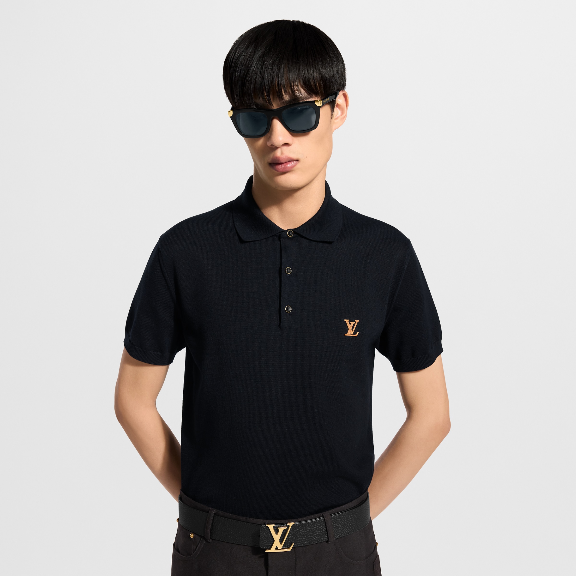 Louis Vuitton Clothing LOUIS VUITTON Short-Sleeved Polo Shirt With Signature #390160 View 2 | Nigo Office