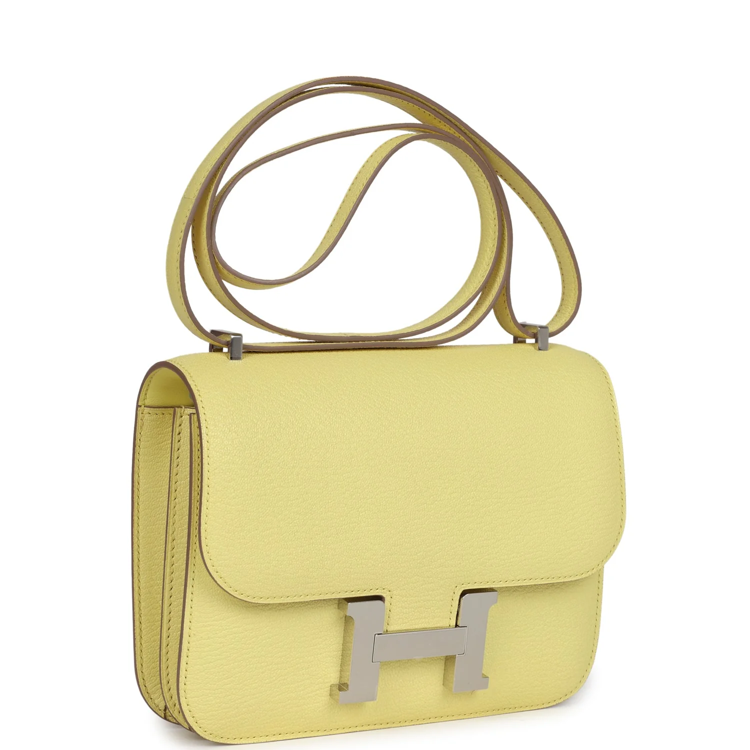 Hermes Constance Limoncello Chevre Mysore Palladium Hardware