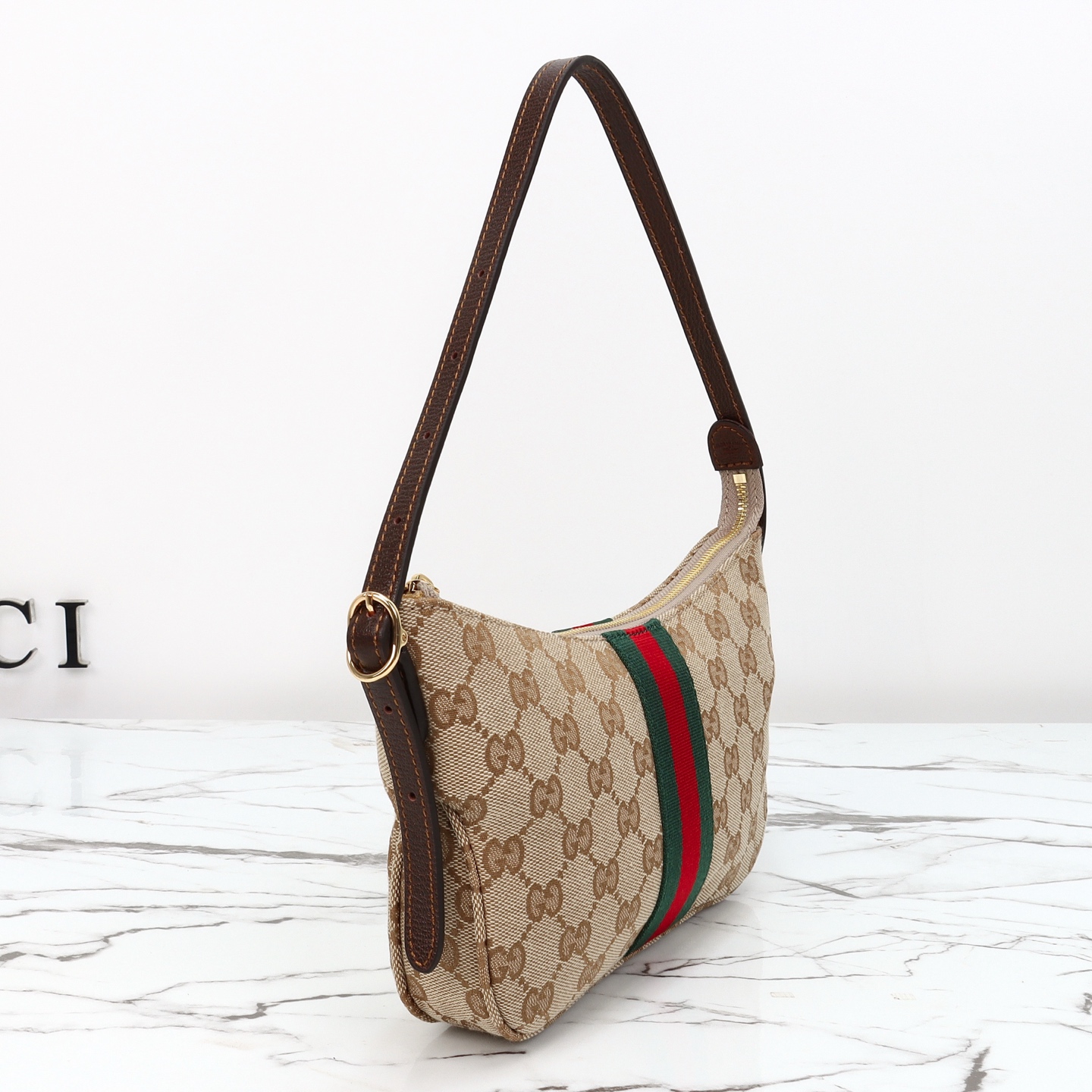 [TOP] GUCCI Lunetta Small Crossbody Bag 22×13×3cm - Brown
