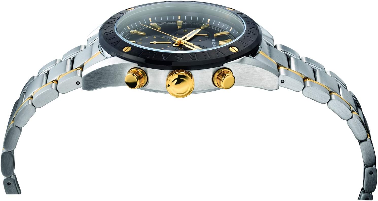 Versace Mens Black 44 mm V-Chrono Watch VEHB00619