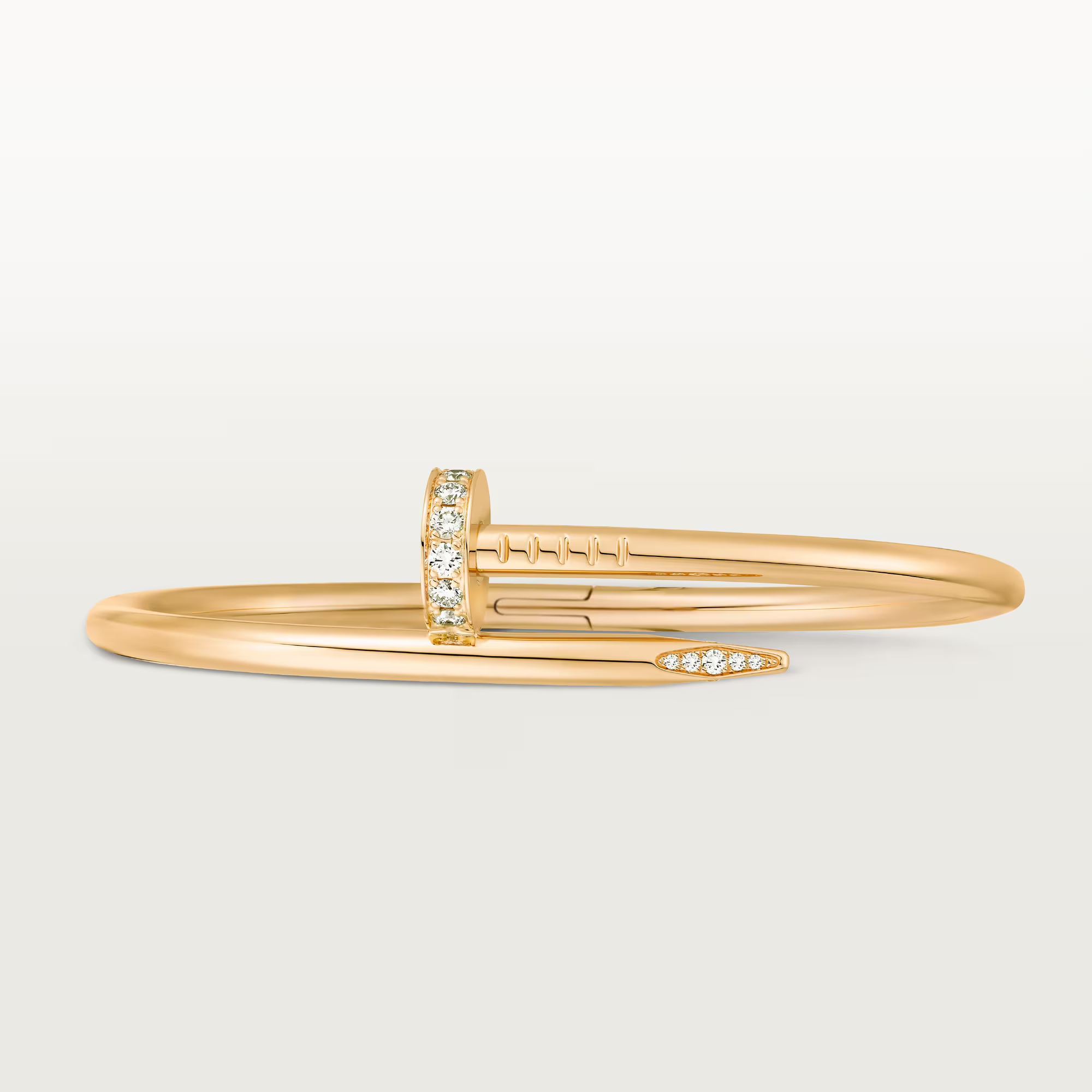 Carty Nails Solo Trace Bracelet  ,Yellow Gold, Moissanite,Large Model