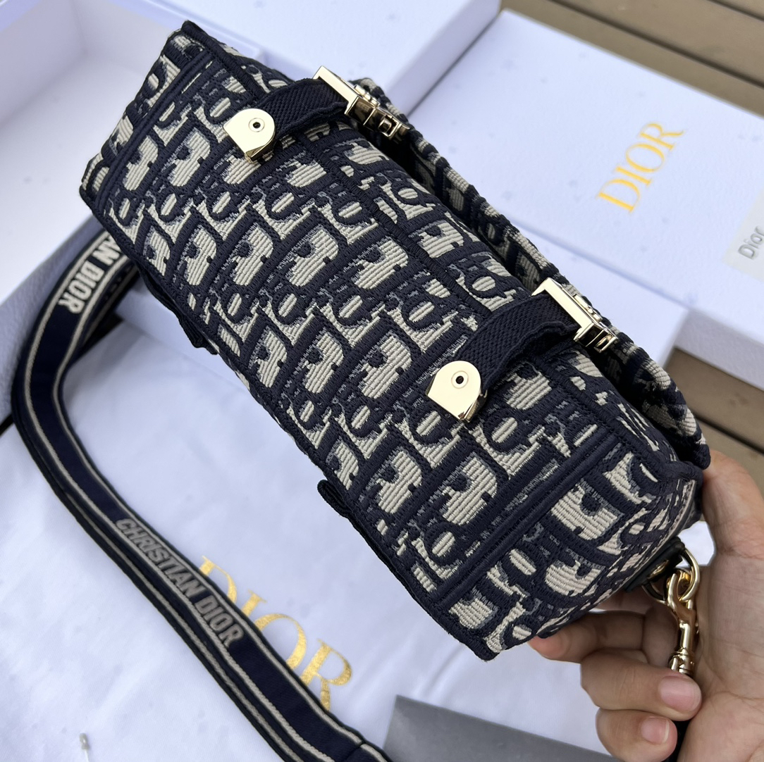 [TOP] Christian Dior Camp Bag Oblique 23x15x8cm - Navy Blue