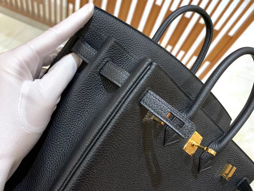 [TOP] HERMES Birkin Togo Leather 25cm - Noir & GHW
