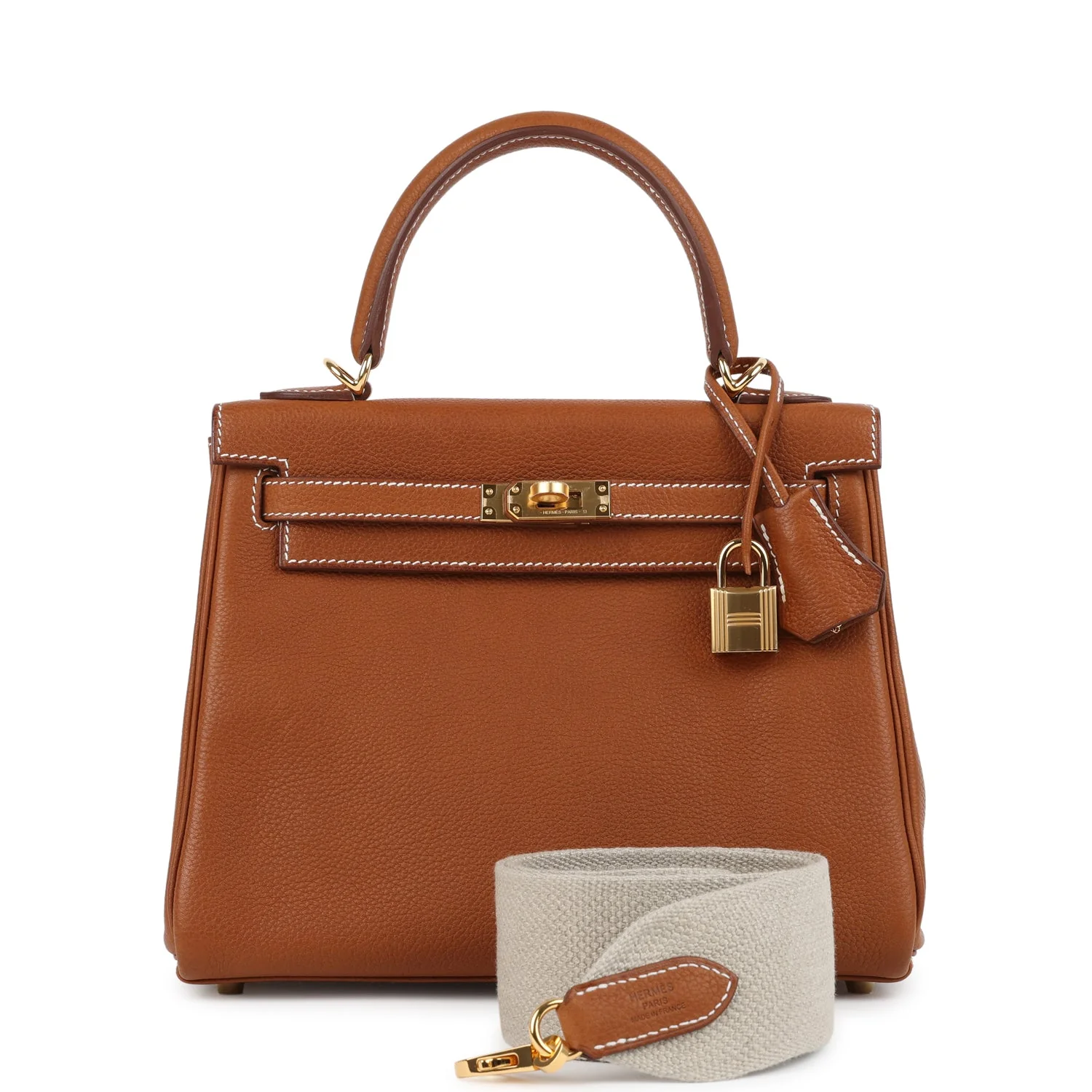 Hermes Kelly Retourne  Fauve Barenia Faubourg Gold Hardware