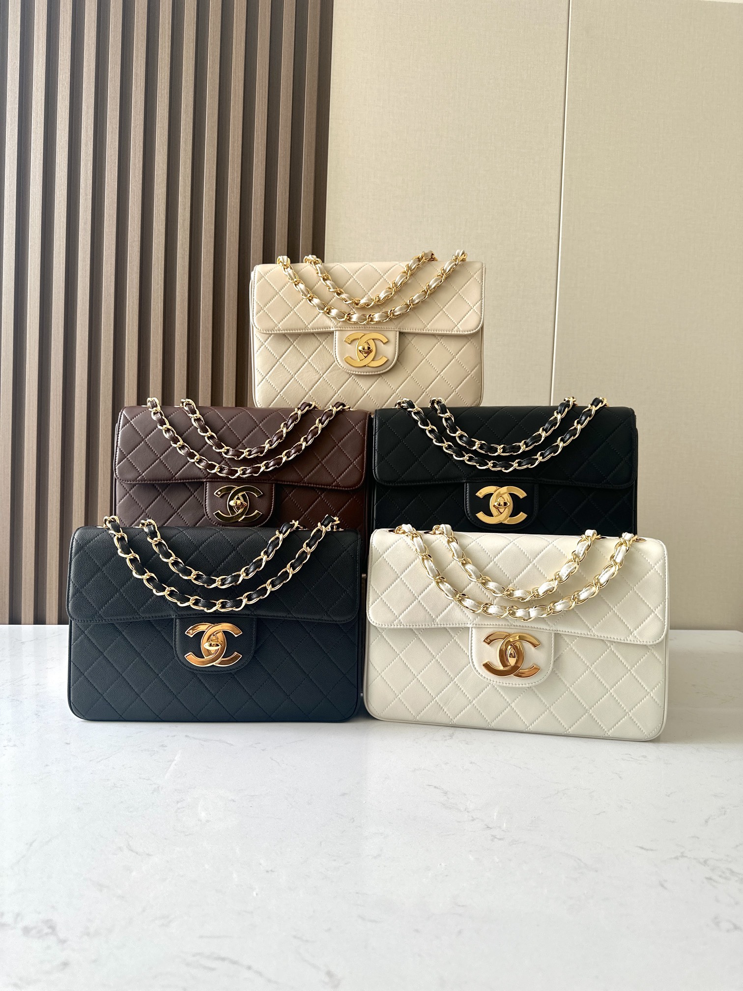 [TOP] CHANEL Classic Flap Bag 30-21-8 CM -5 Colors & GHW - 711 Luxury