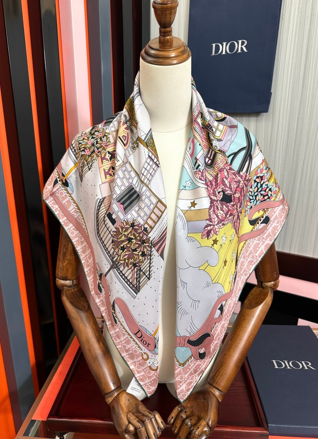 [TOP] Christian Dior Scarf 90x90cm - Pink - 711 Luxury