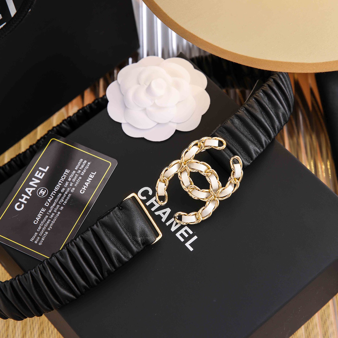 [TOP] CHANEL Elasticity Belt 4 Sizes - Black - 711 Luxury