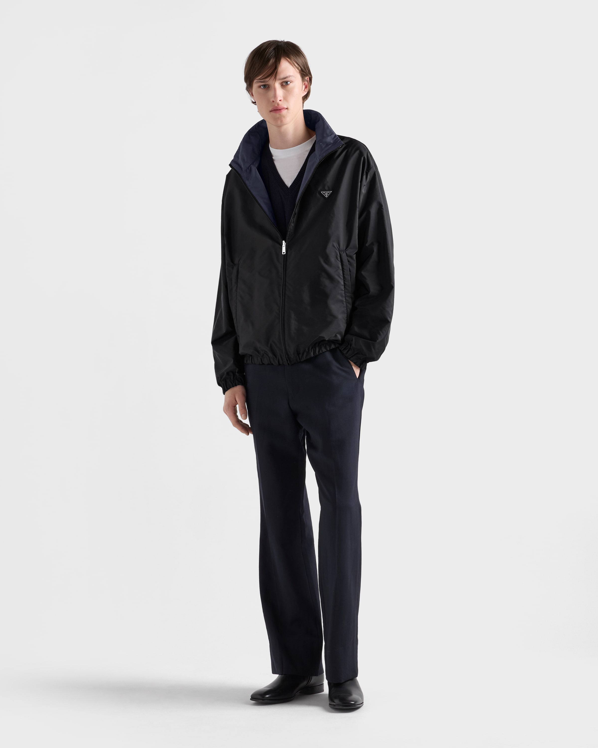 Prada black Clothing PRADA Black Blue Re-nylon Jacket #389927 View 2 | Nigo Office