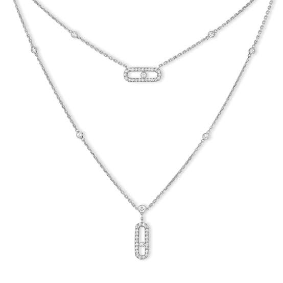 [TOP] Messika Move Pavé Diamond Layered Necklace - Silver - 711 Luxury