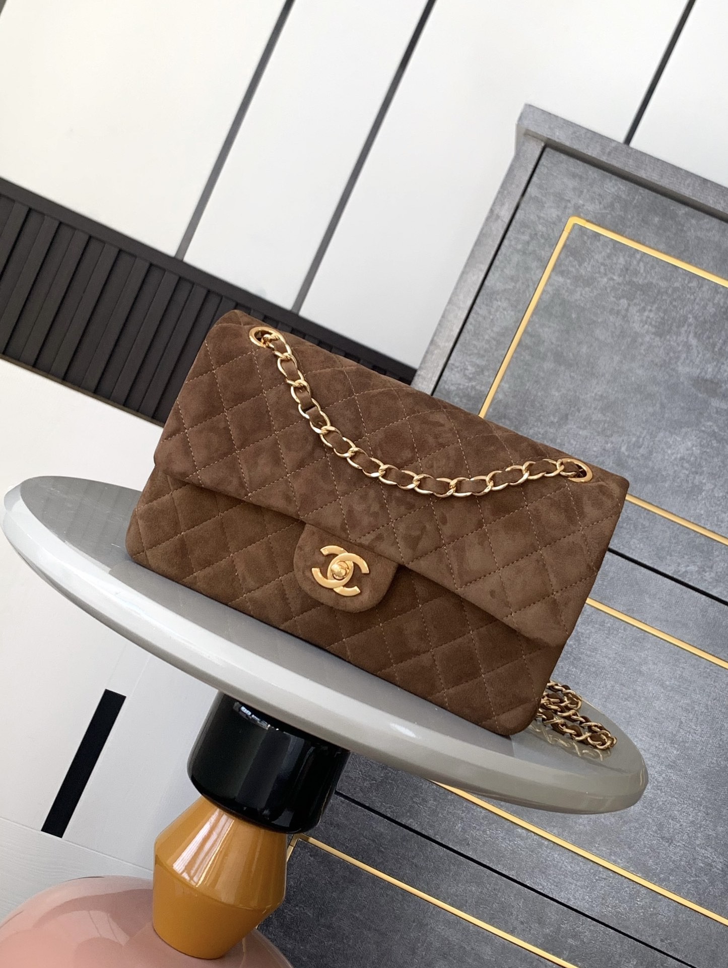 [TOP] CHANEL Classic Flap Bag 25cm - Brown & GHW - 711 Luxury