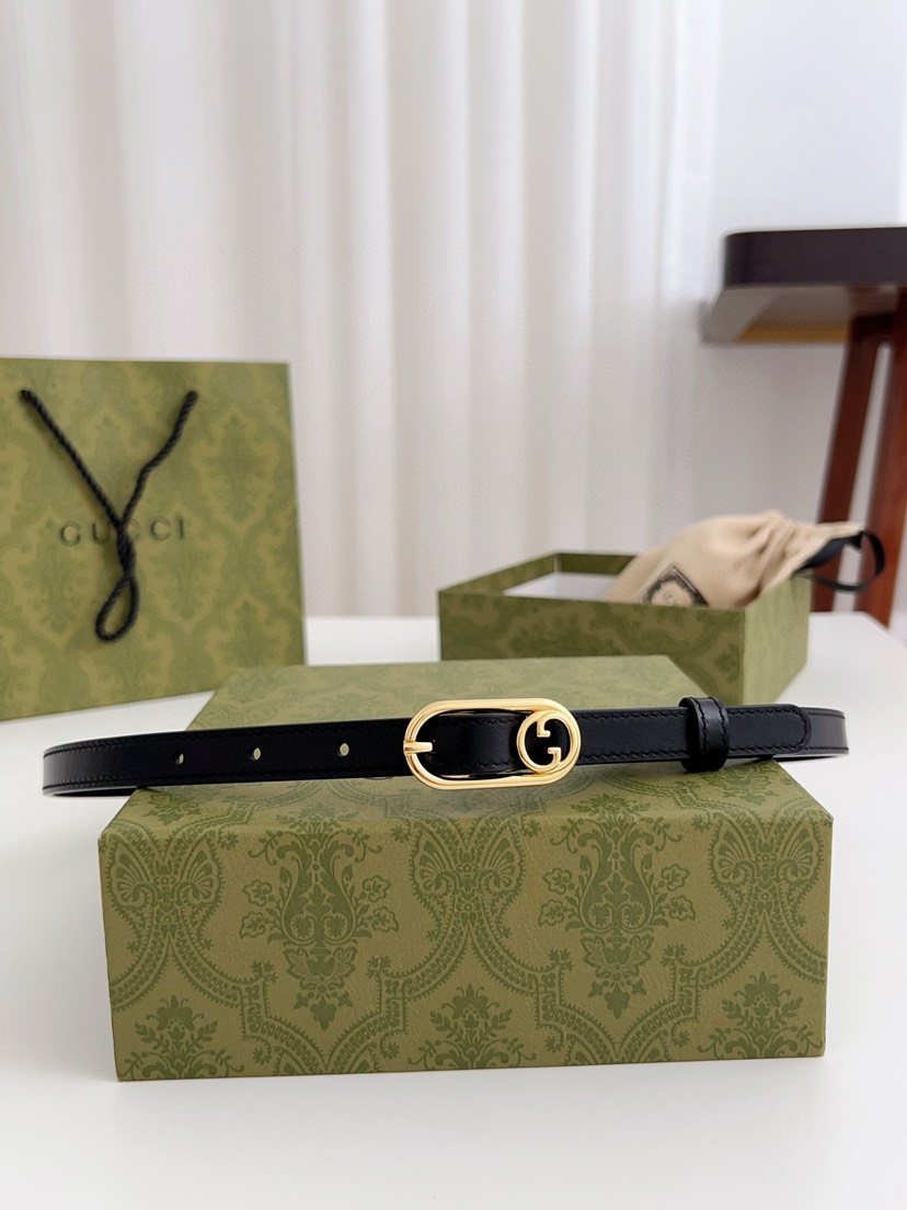[TOP] GUCCI GG Belt 1.5cm - Black - 711 Luxury