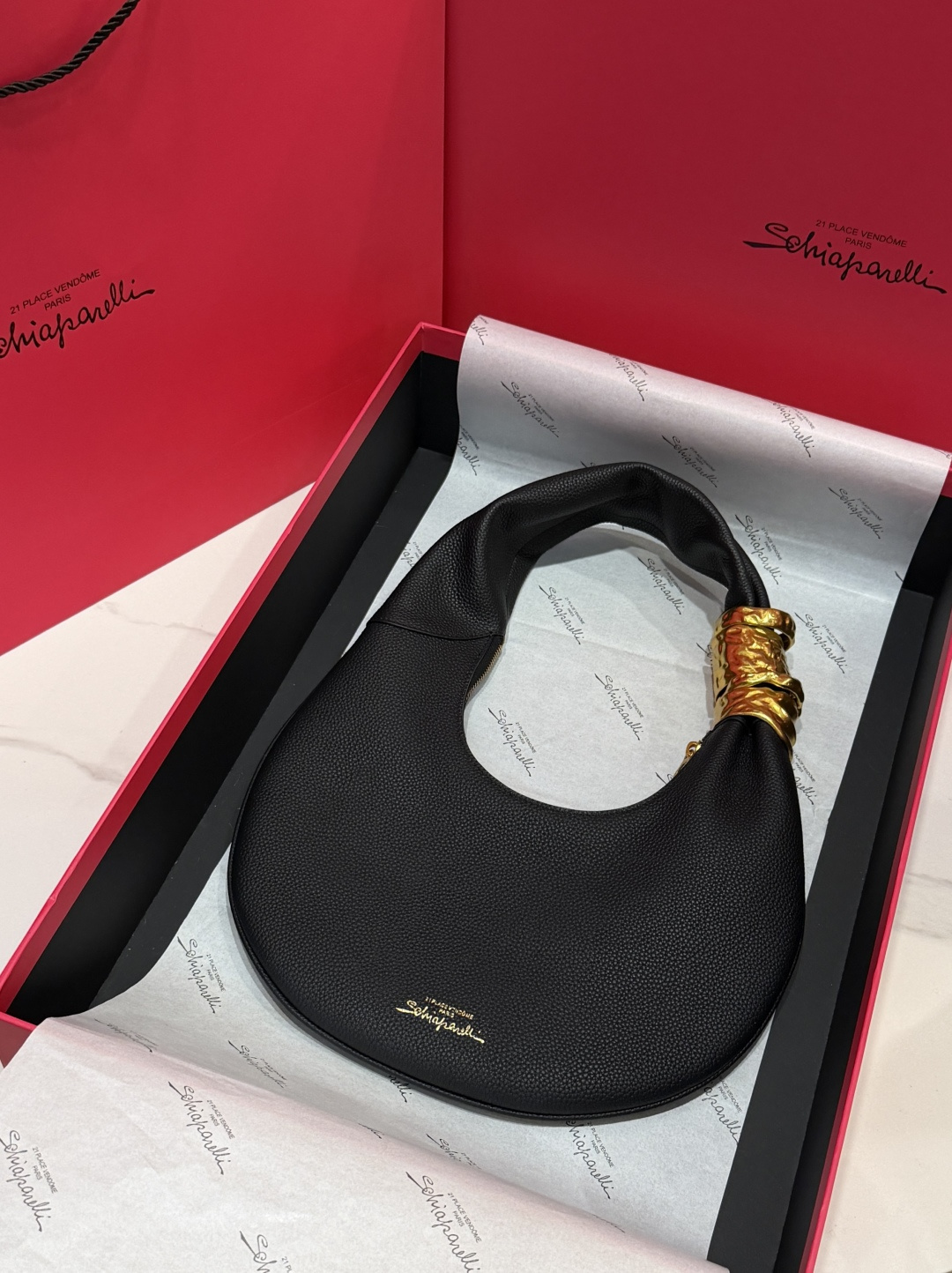 [TOP] Schiaparelli Soufflé Bag 29x40x7cm - Black - 711 Luxury