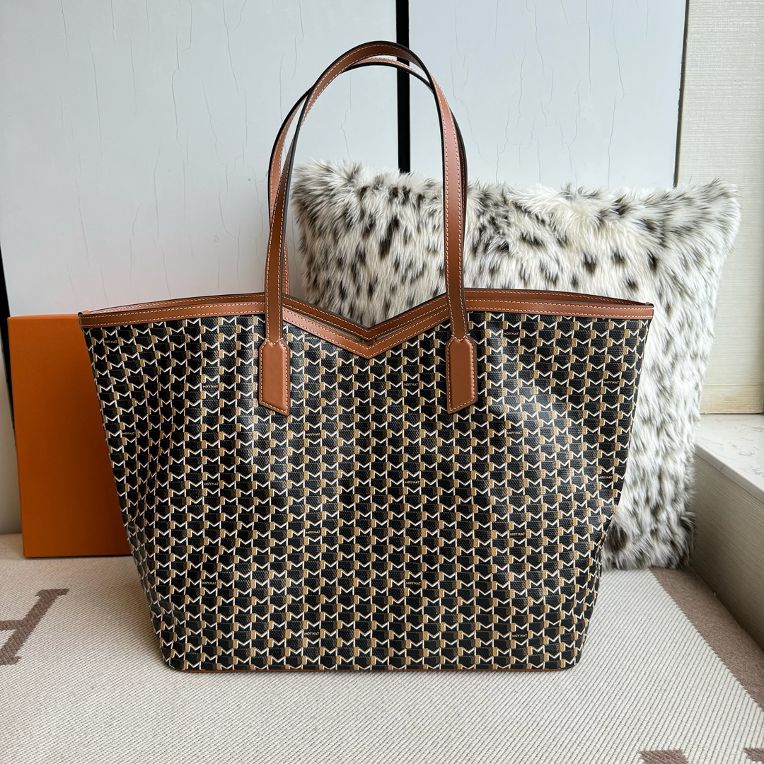 [TOP] MOYNAT M canvas Tote Bag 53x33x17cm - Brown - 711 Luxury