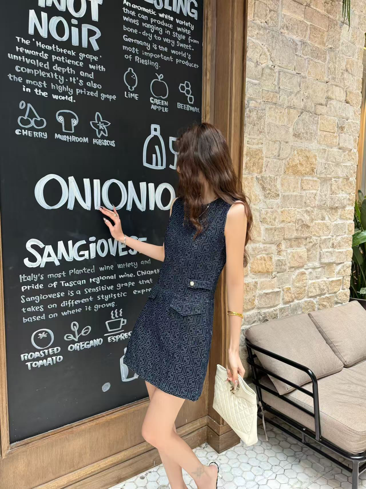 [TOP] FENDI Denim Dress - Navy Blue