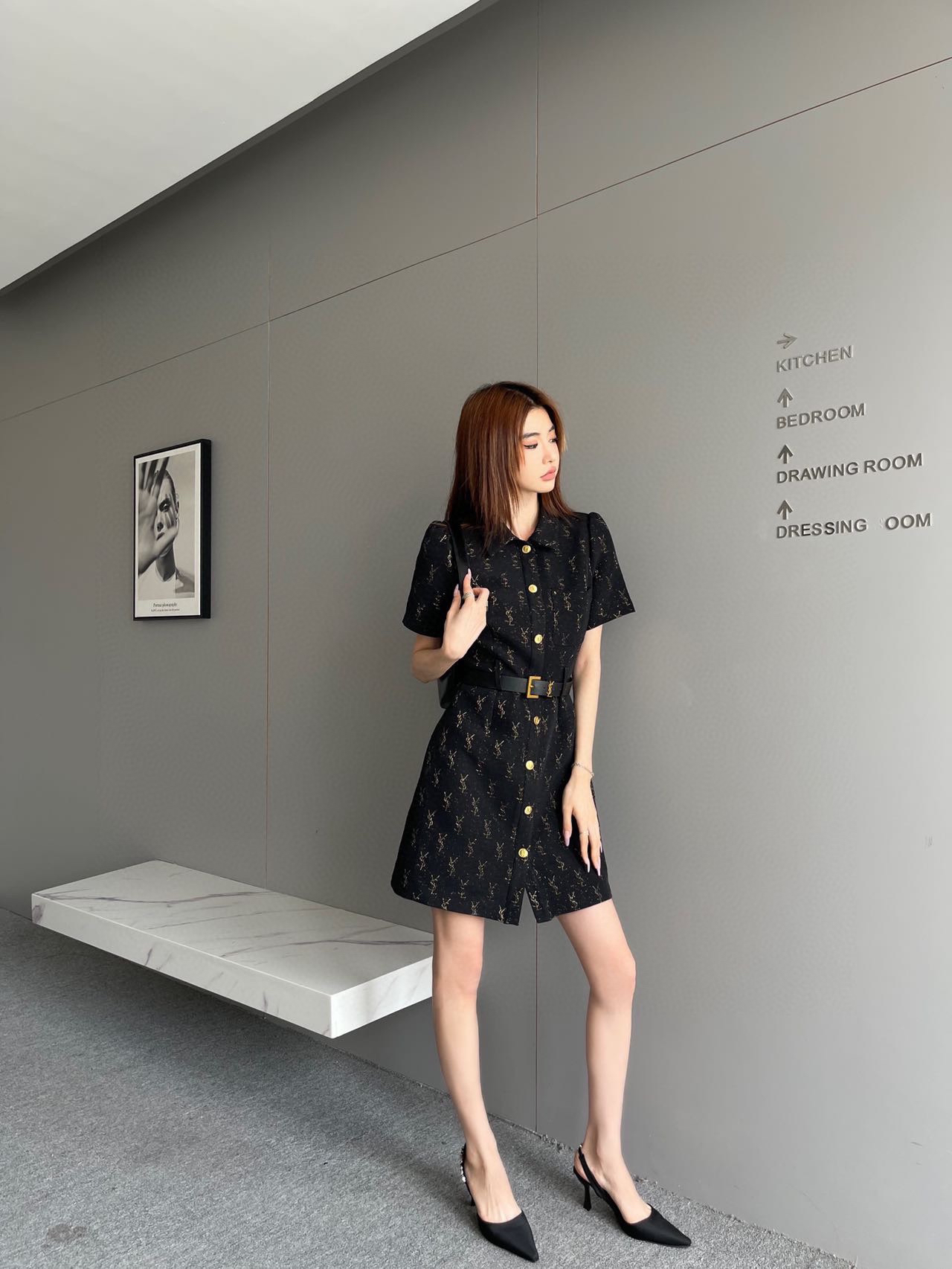 [TOP] Yves Saint Laurent YSL Dress - Black