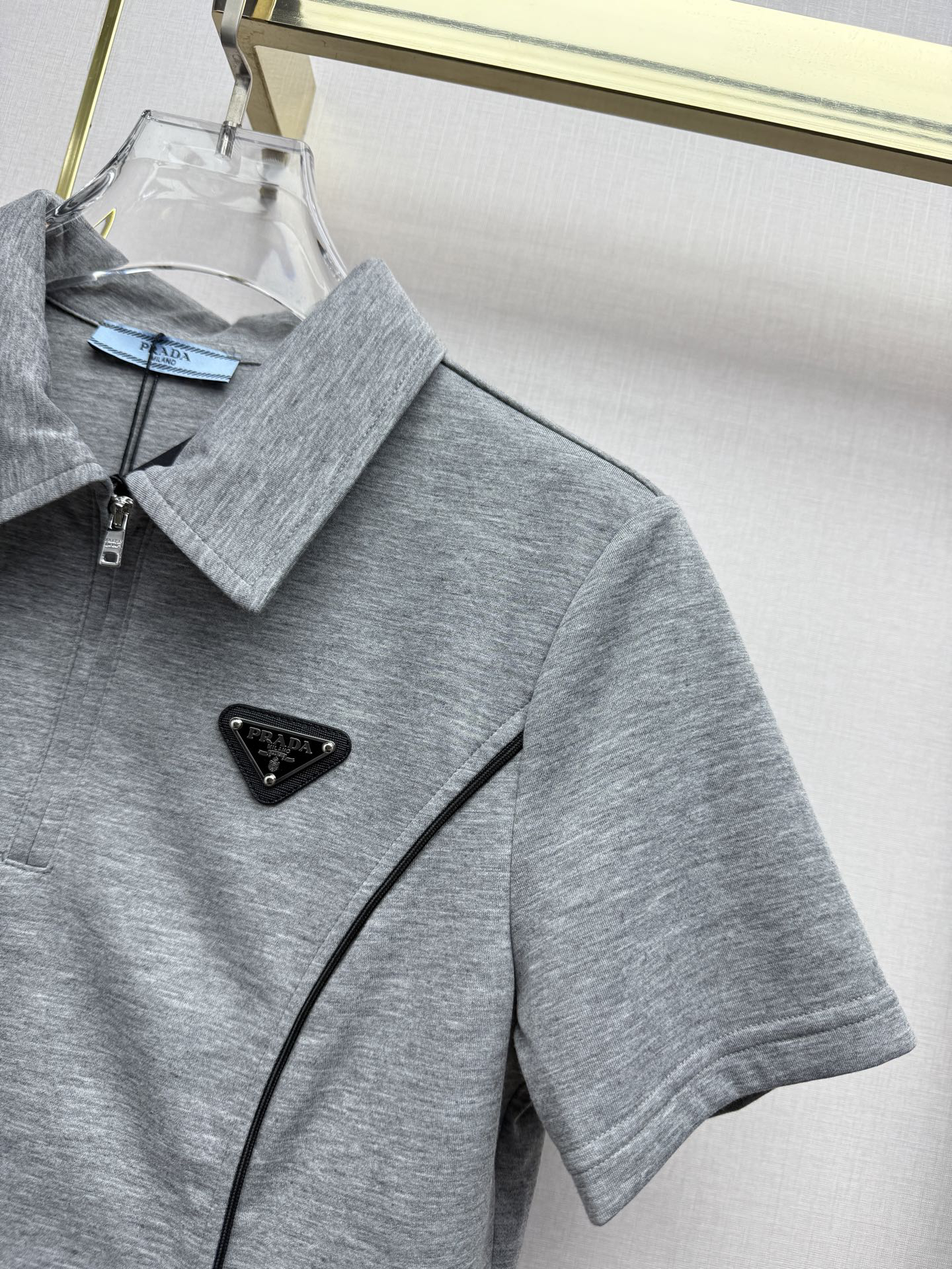 [TOP] PRADA Polo T-shirt + Pants Set - Gray
