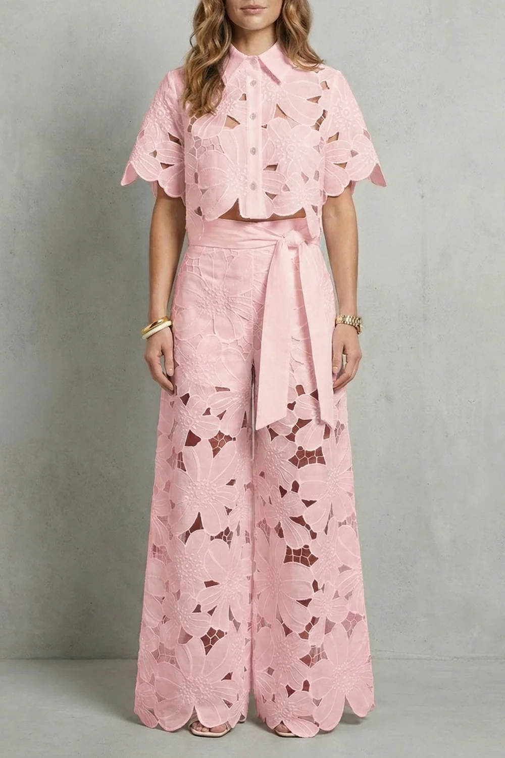Bellarisse – Embroidered lace elegance – Top and skirt set