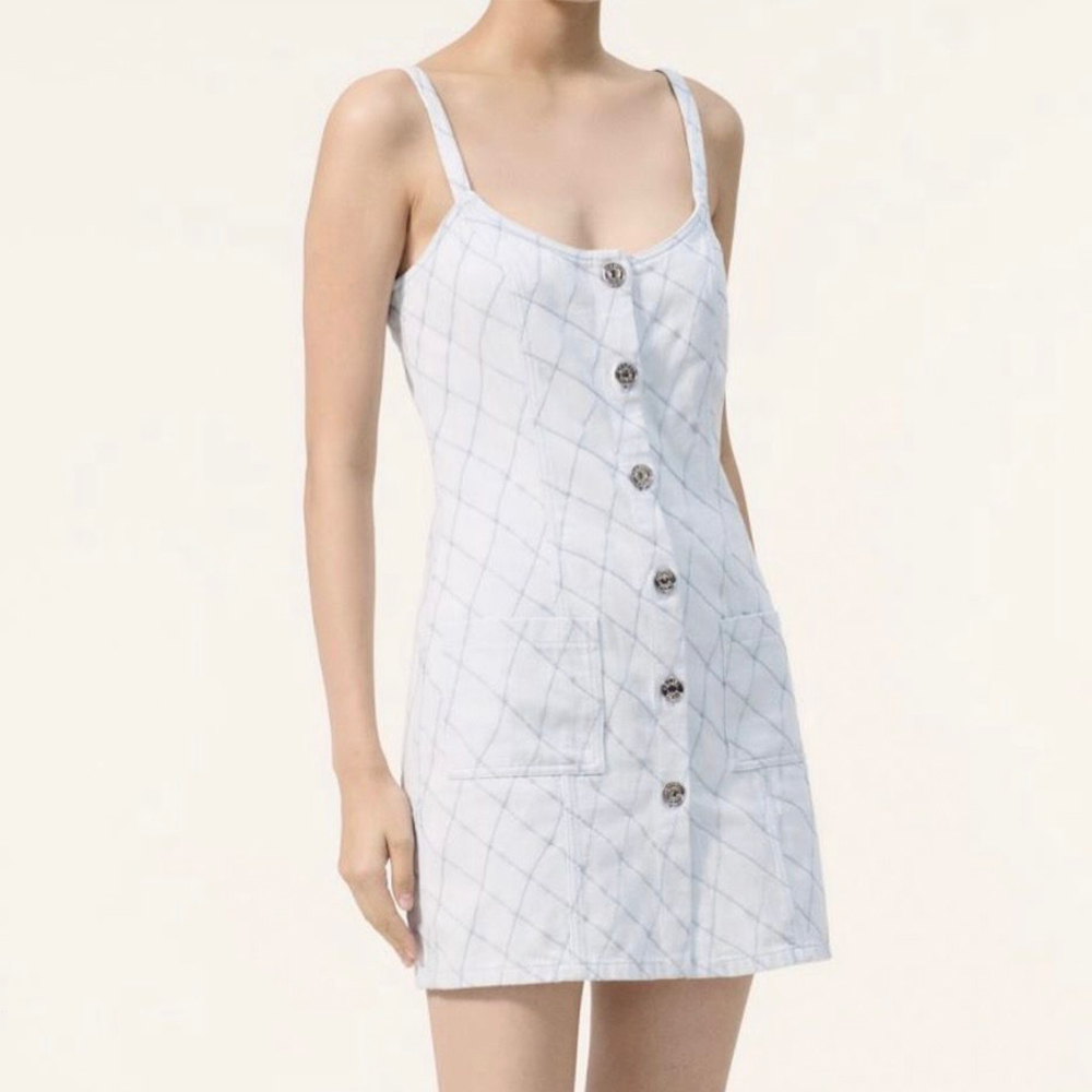 Chanel Top-Quality Version coco Beach White Rhombus Dress#387714