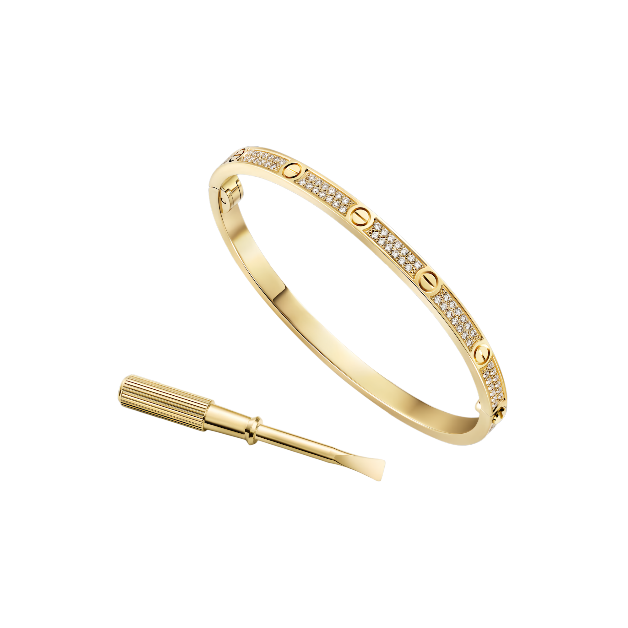 Carty Love Stardust Bracelet ,Yellow Gold ,2 row Moissanite