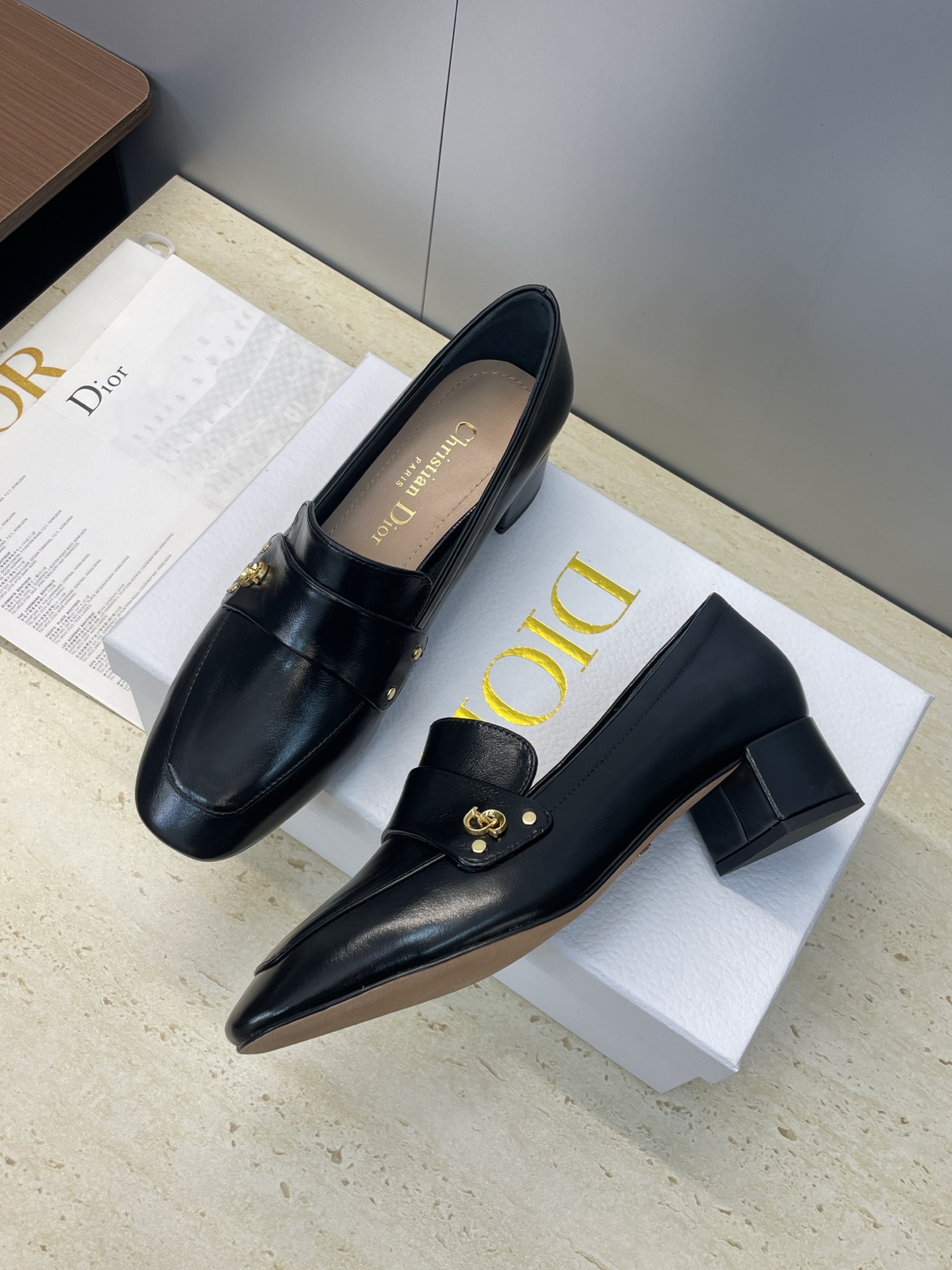 [TOP] Christian Dior D-New Ballet Mary Jane Shoes Low Heel - 4 Color