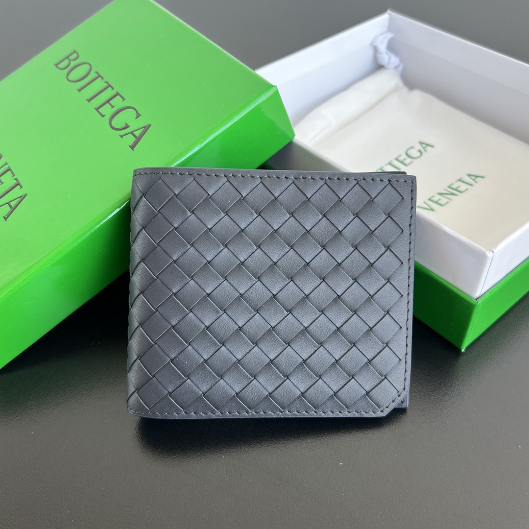 [TOP] Bottega Veneta BV Piccolo Bi-Fold Wallet - Dark Blue - 711 Luxury