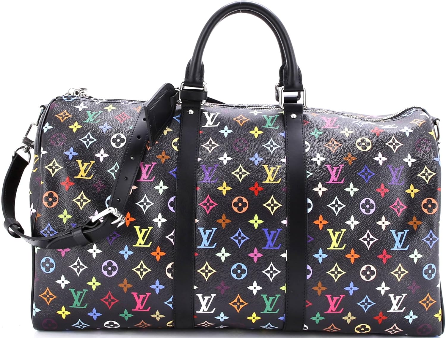 Louis Vuitton, Pre-Loved x Takashi Murakami Keepall Bandouliere Bag Monogram Multicolor 50, Multicolor