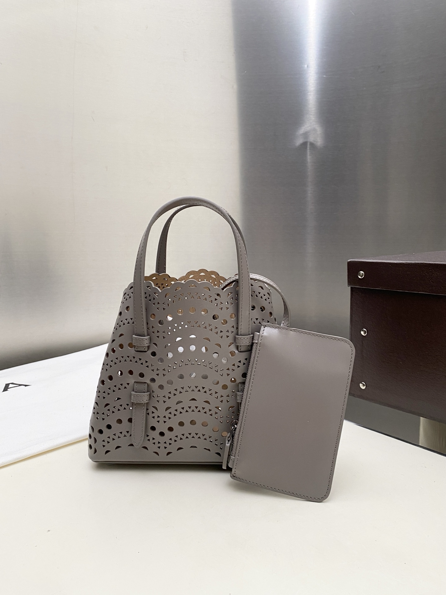 [TOP] ALAIA LE MINA 20 Bag 20*17*10 cm - Grey - 711 Luxury