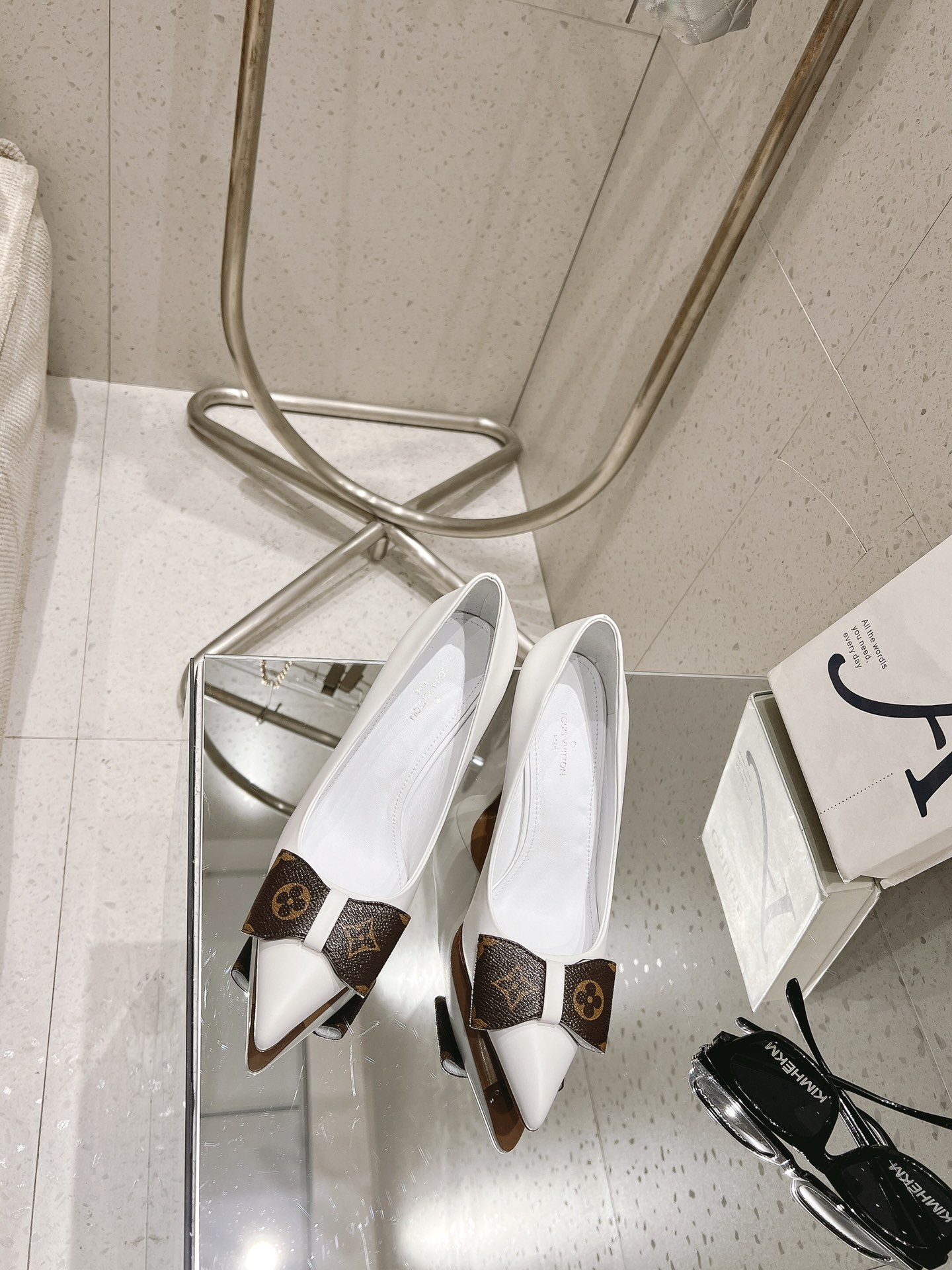 [TOP] Louis Vuitton LV High-heeled Shoes 8.5cm - White - 711 Luxury