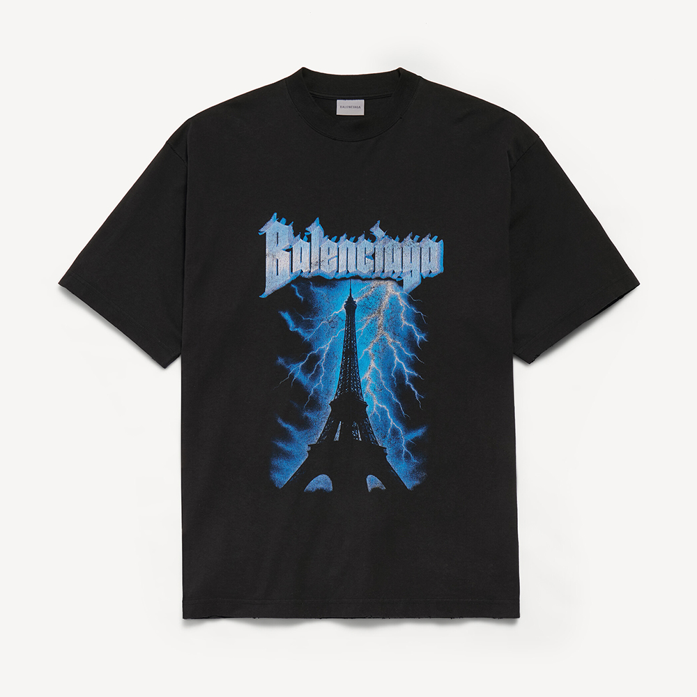 Balenciaga Clothing Balenciaga Paris thunderstorm oversized T-shirt View 2 | Nigo Office